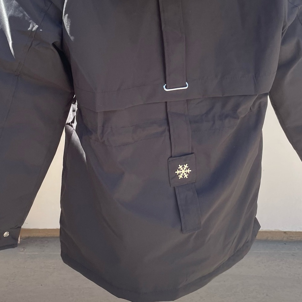 Black Faux Fur Warm Parka Wind Breaker Fleece Lined Hood Raincoat Coat Jacket - Picture 11 of 15